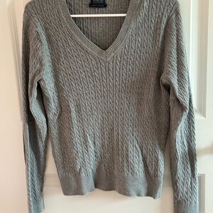 Tommy Hilfiger Gray V-Neck Cable Sweater